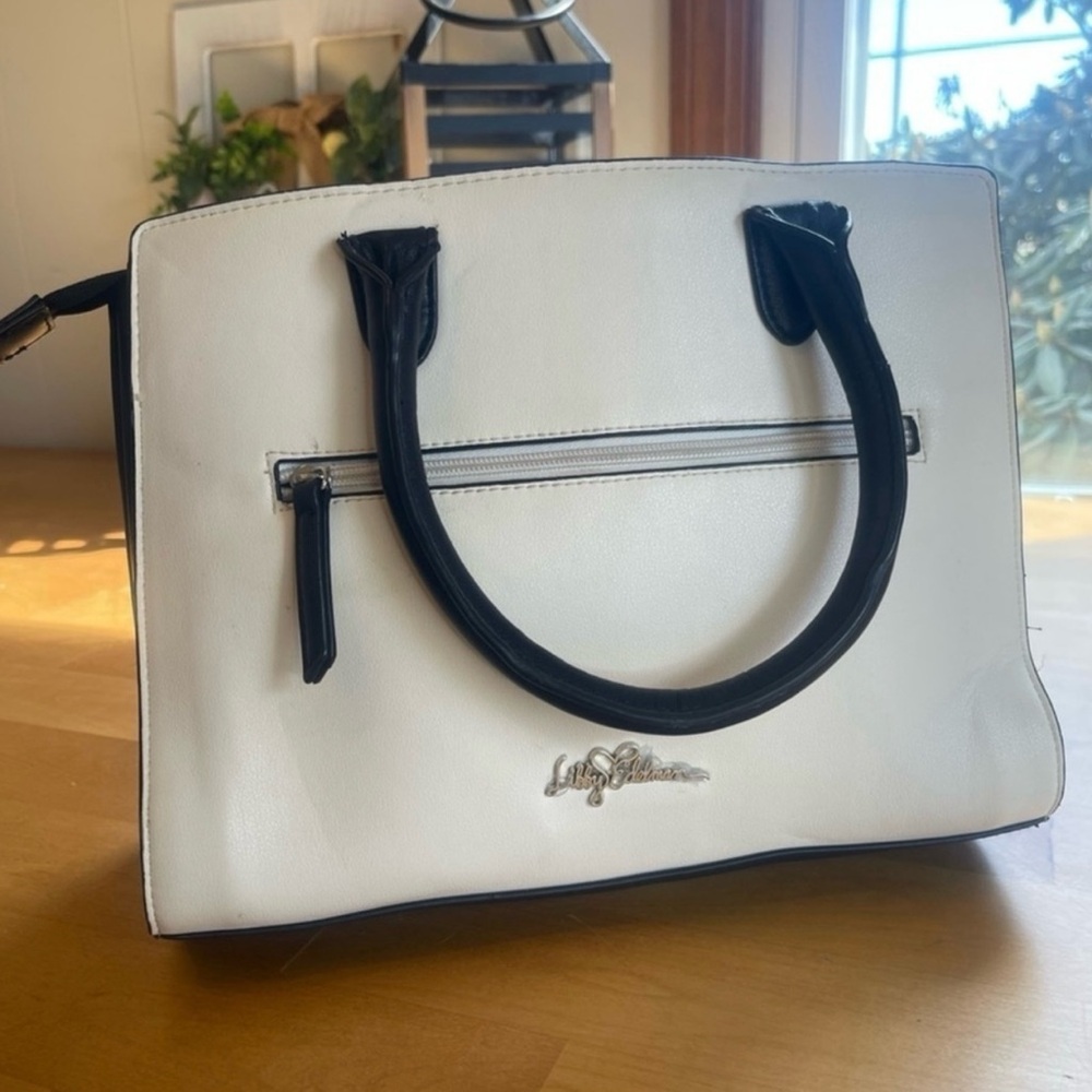 “Lilly Edelman”,  Black and White Handbag - Gently Used - Multiple Pockets